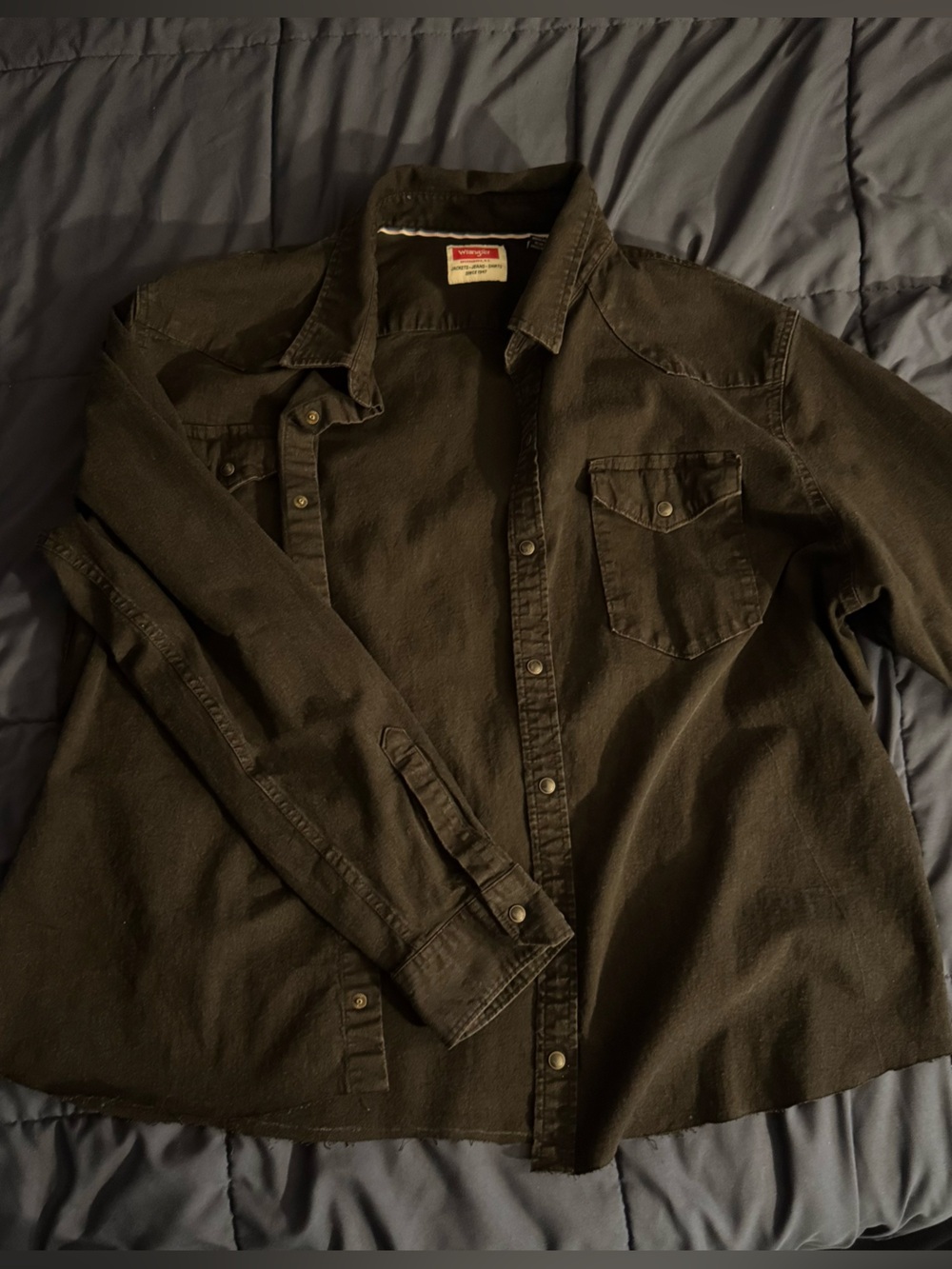 Wrangler black denim shirt with snap buttons Size 2xl